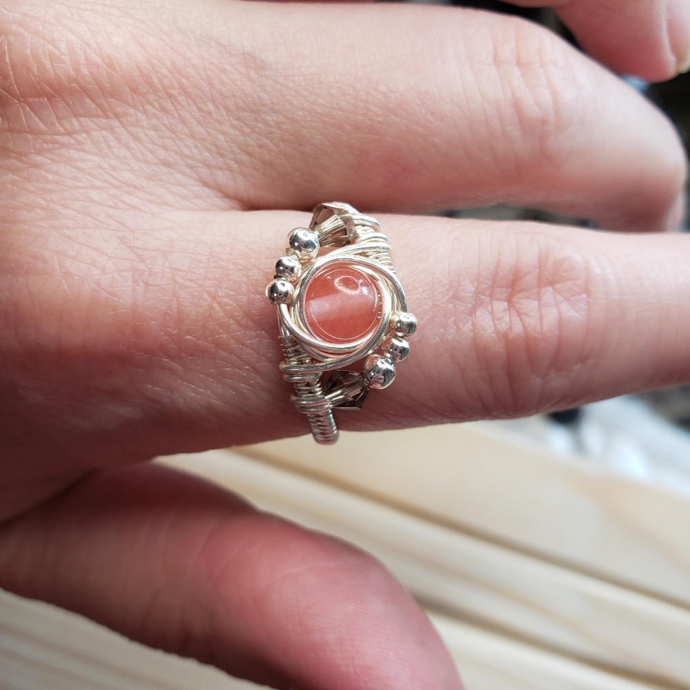 Ankara Ring - Watermelon Cherry Crystal